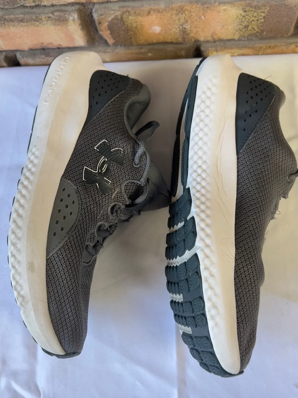 Under Armour Gray Mesh Athletic Sneakers with White Soles